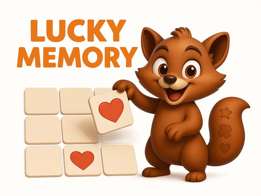 Lucky toont hoe het Memory spel werkt